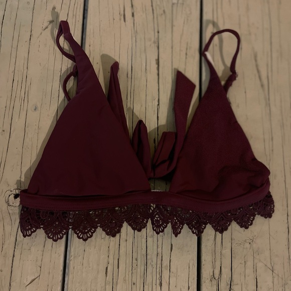 Kendall & Kylie Other - Kendall & Kylie Deep Burgundy Lace Bikini Top